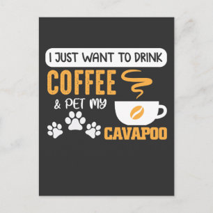 Cavapoo Dog Owner Coffee Bean Drinker Postcard