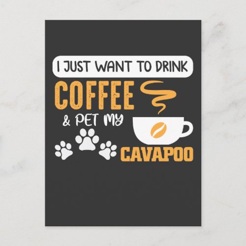 CavapooDog Owner Coffee Bean Drinker Postcard