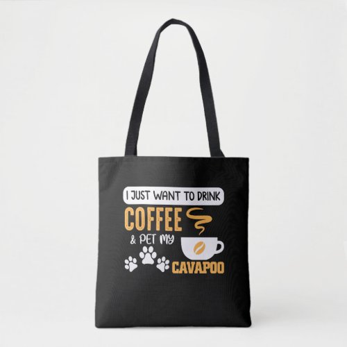 CavapooDog Owner Coffee Bean Drinker Tote Bag