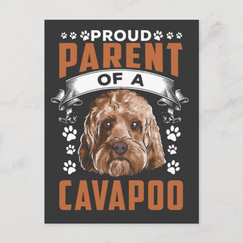 Cavapoo Dog Parent Cute Puppy Owner Postcard