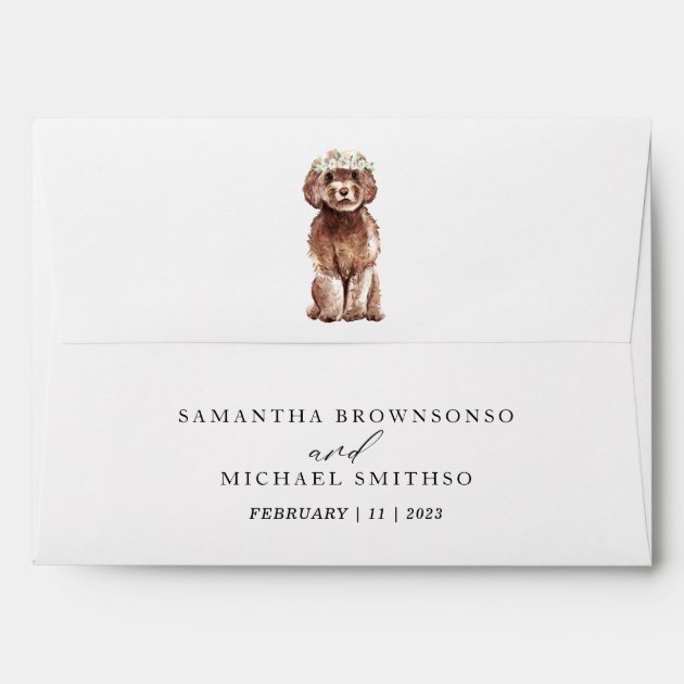 Cavapoo Dog Wedding Mailing Envelope