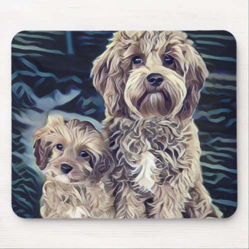 Cavapoo Dogs Cute Adorable Mouse Pad