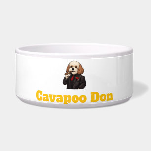 Cavapoo Don – Mafia Dog Gentleman Illustration Bowl