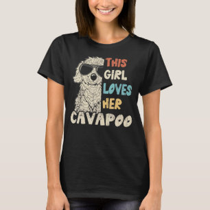 Cavapoo Girl Cool Vintage Retro For Dog Mom T-Shirt