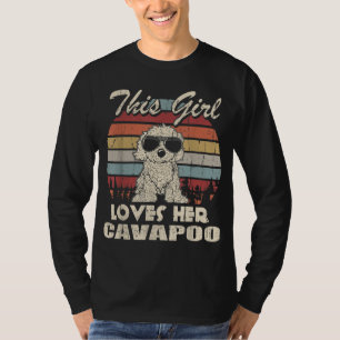 Cavapoo Girl Cool Vintage Retro for Dog Mom T-Shirt