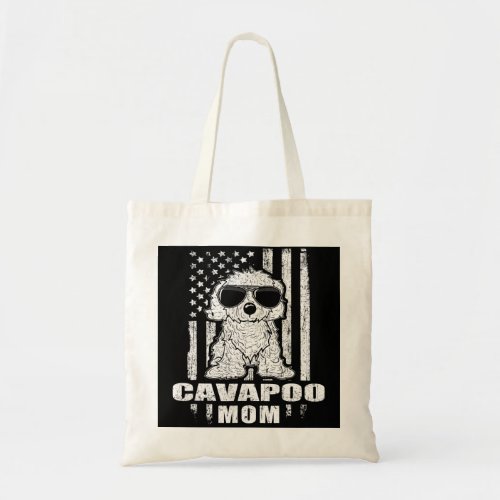 Cavapoo Mom Cool Vintage Retro Proud American Tote Bag
