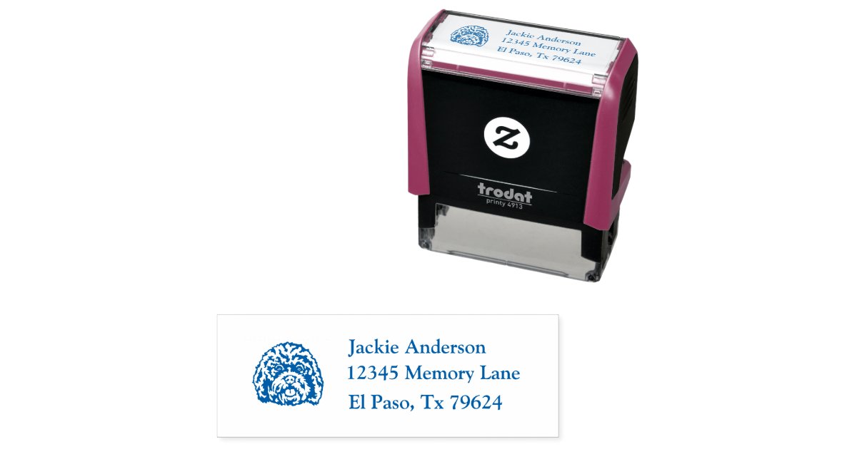 CAVAPOO | Name and Return Address Self-inking Stamp | Zazzle