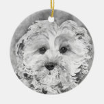 Cavapoo  puppy. ceramic ornament