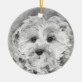 Cavapoo puppy. ceramic ornament