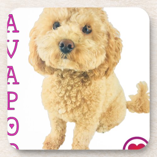 Cavapoo Puppy Dog Poodle Cross Noodle Super Cute Beverage Coaster