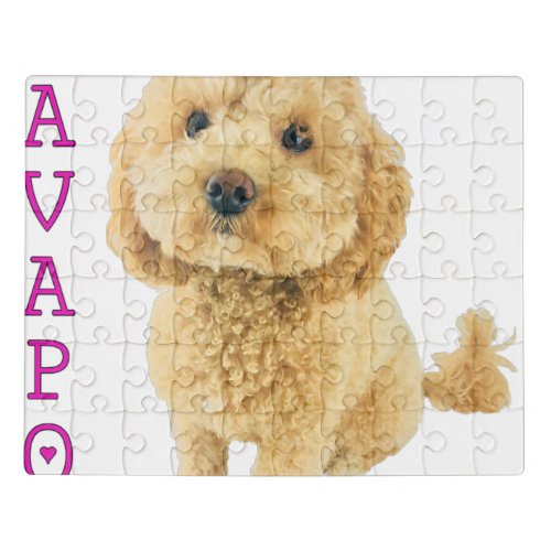 Cavapoo Puppy Dog Poodle Cross Noodle Super Cute Jigsaw Puzzle