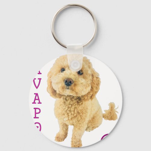 Cavapoo Puppy Dog Poodle Cross Noodle Super Cute Keychain