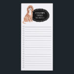 Cavapoo Shopping List Magnetic Notepad<br><div class="desc">Adorable things to fetch Cavapoo dog with a black chalkboard frame personalized with your name.</div>