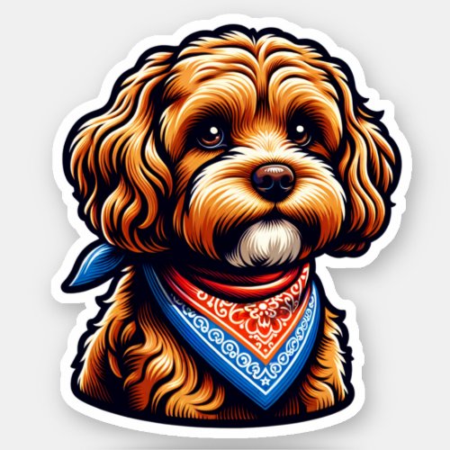 Cavapoo Vinyl Dog Sticker