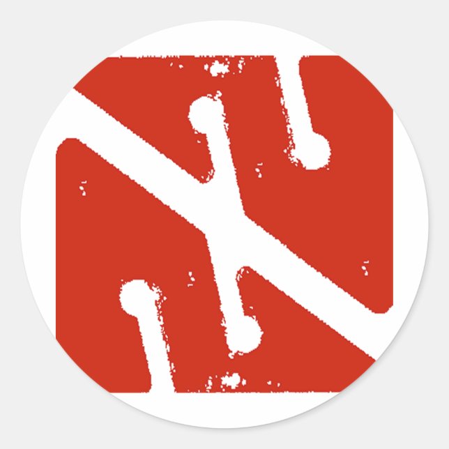 cave arrow flag classic round sticker (Front)