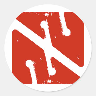 cave arrow flag classic round sticker