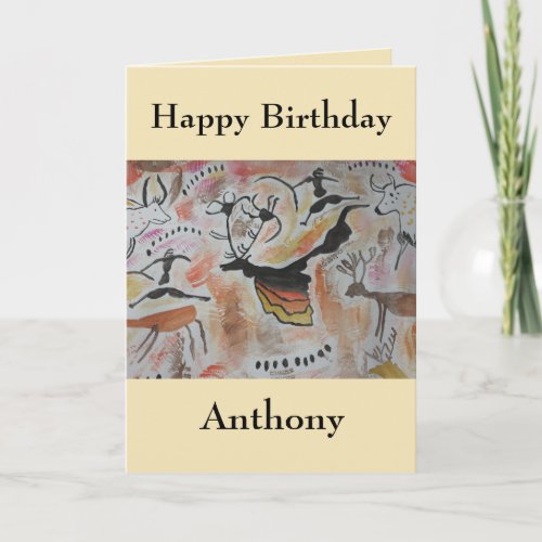 Cave Art Abstract Birthday Card