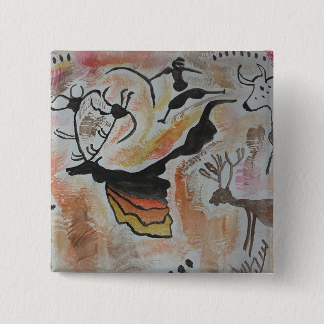 Cave Art Abstract Button (Front)