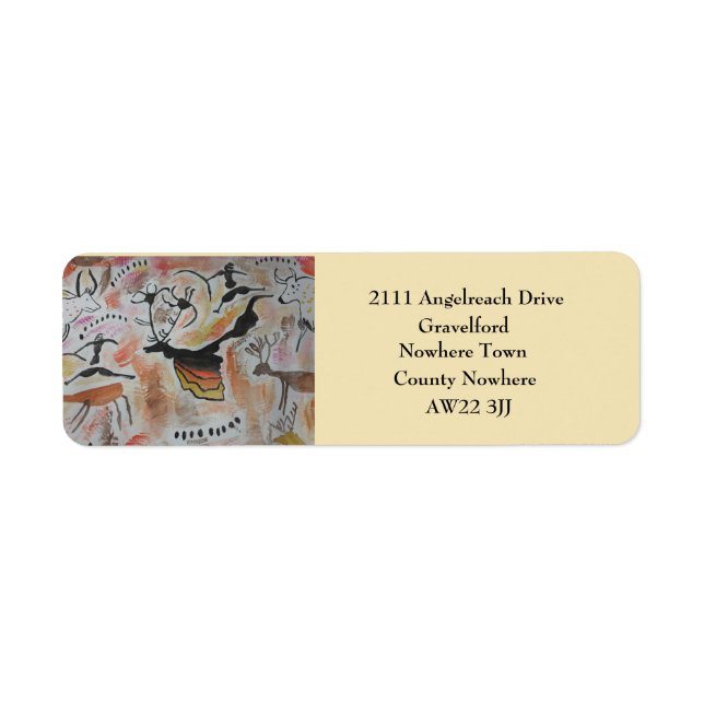 Cave Art Abstract Return Address Label (Front)