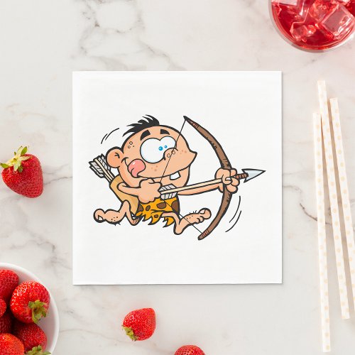 Cave Boy With Bow And Arrow Napkins