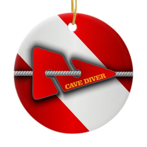 Cave Diver (Line Marker) Ceramic Ornament