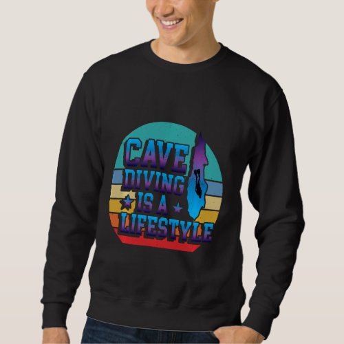 Cave Diving Cave Diver Deep Down Dive Flag Scuba Sweatshirt