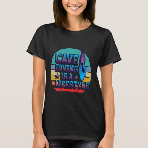 Cave Diving Cave Diver Deep Down Dive Flag Scuba T_Shirt
