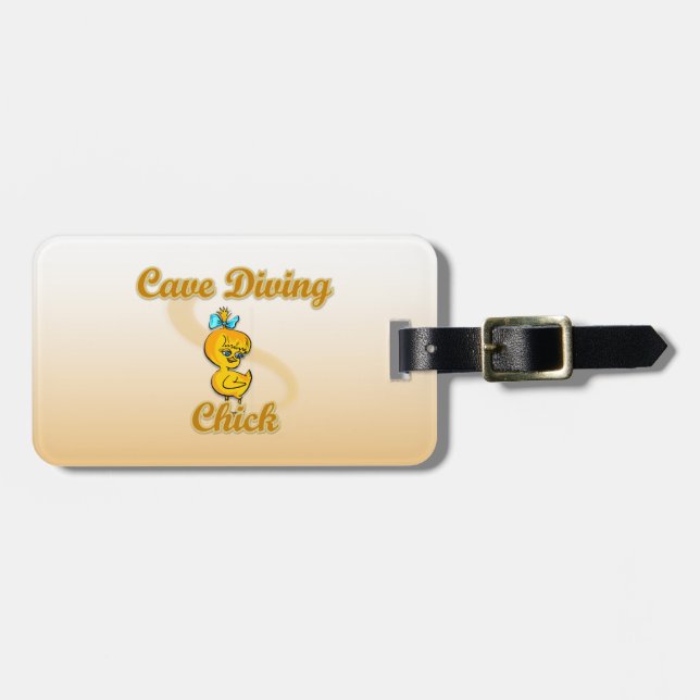 Cave Diving Chick Luggage Tag (Front Horizontal)