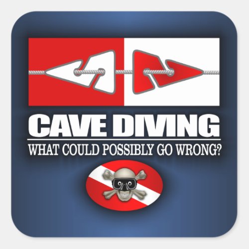 Cave Diving Line Markers Square Sticker