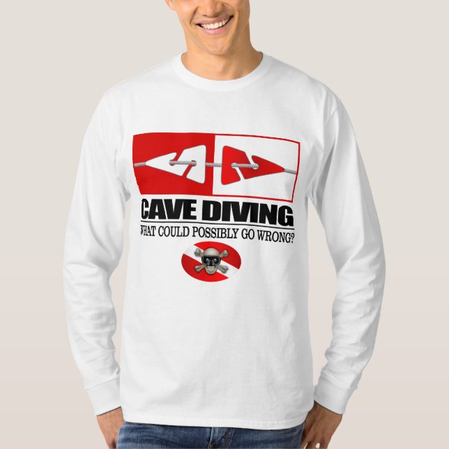 Cave Diving (Line Markers) T-Shirt (Front)