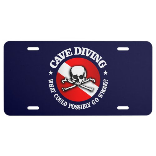 Cave Diving skull License Plate