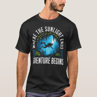 Cave Diving Tour Underwater Ocean Caving Scuba T-Shirt