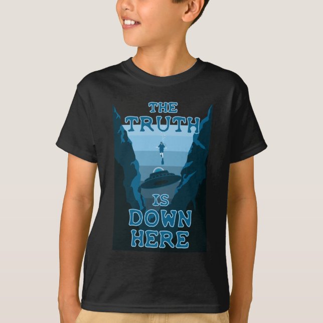 Cave Diving & UFO - The Truth is Down Here T-Shirt (Front)