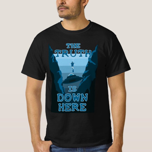 Cave Diving & UFO - The Truth is Down Here T-Shirt (Front)
