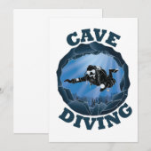 Cave Diving - Underwater Scuba Diver (Front/Back)