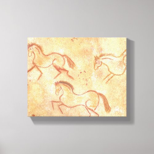 Cave Drawing Painting of Horses Canvas Print