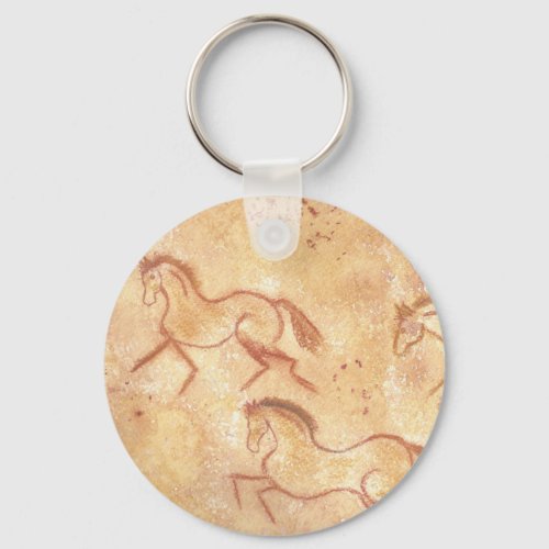 Cave Drawing Painting of Horses Keychain