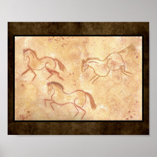 Cave Drawing Painting of Horses Poster
