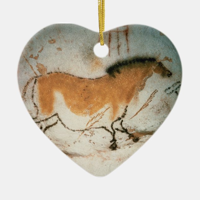 Cave drawings Lascaux French Prehistoric Ceramic Ornament (Front)