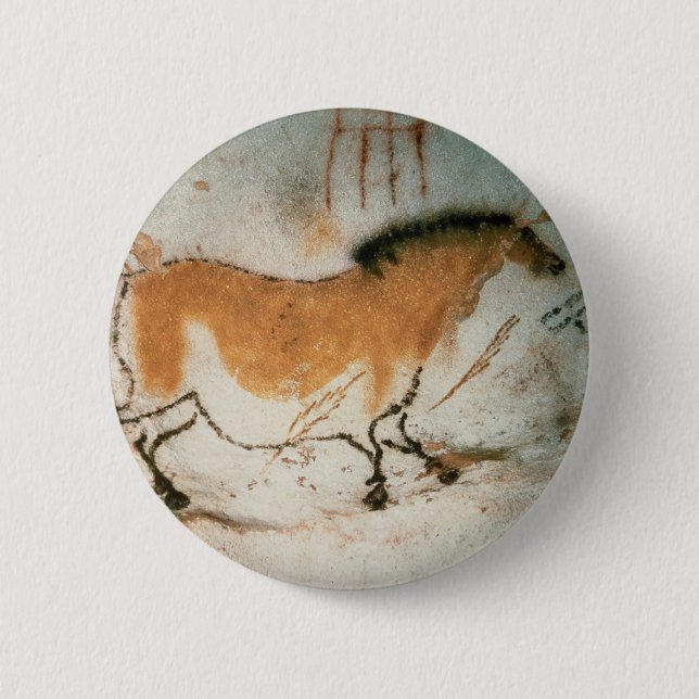 Cave drawings Lascaux French Prehistoric Pinback Button (Front)