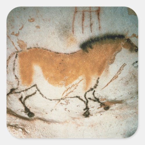 Cave drawings Lascaux French Prehistoric Square Sticker