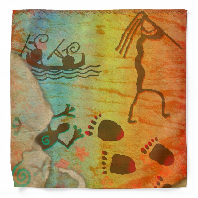 Cave Dwelling Native American PET SCARF HAIR Bandana (Front)