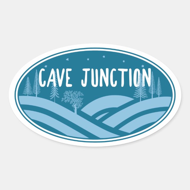 Cave Junction Oregon Outdoors Oval Sticker (Front)