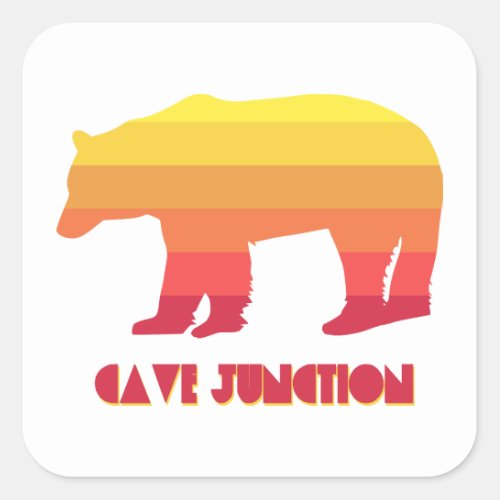 Cave Junction Oregon Rainbow Bear Square Sticker