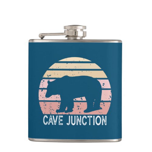 Cave Junction Oregon Retro Bear Flask