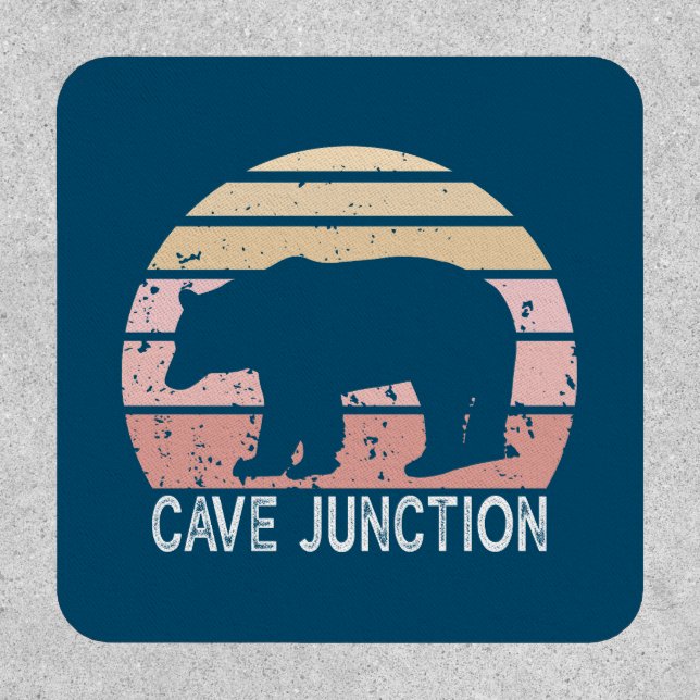 Cave Junction Oregon Retro Bear Patch (Front)