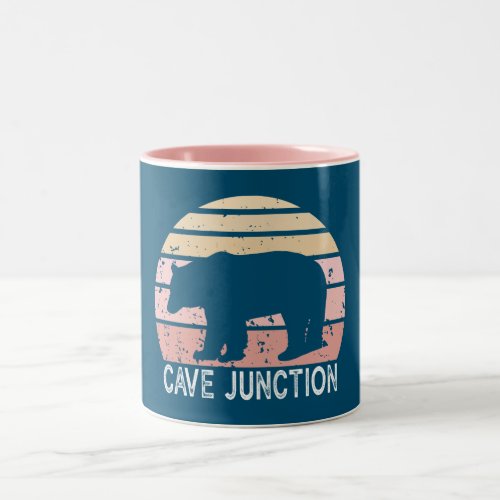 Cave Junction Oregon Retro Bear Two_Tone Coffee Mug