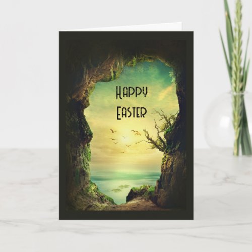 Cave overlooking a Tropical Sea Easter Card