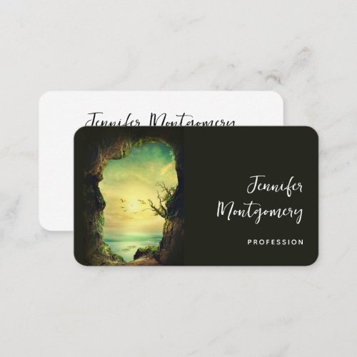 Cave overlooking a Tropical Sea Scenic Photo Business Card