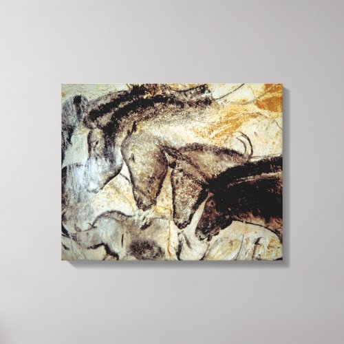 Cave Painting of Horses on Canvas